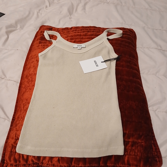 Agolde Tops - Agolde Cream Ribbed Camisole